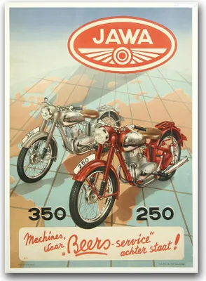 Produktbild von Poster - Canvas - Leinwand - 59,4 cm x 84,1 cm - Fotoposter - Leinwandkunst - Java-Motorrad