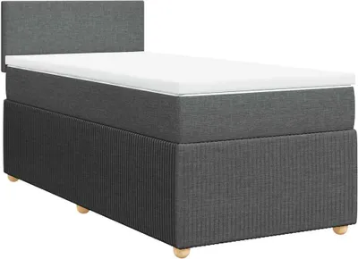 Produktbild von vidaXL Boxspringbett mit Matratze Dunkelgrau 90x200 cm Stoff
