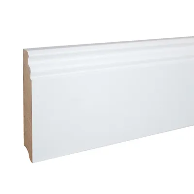 Produktbild von Sockelleiste Berliner Profil Hamburger Leiste 16 x 100 x 2500 mm Weiß MDF-Kern foliert Fußleiste Klassisch by PROVISTON 2.5 Meter | 1 Stück