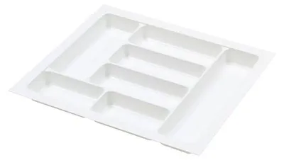 Zdjęcie produktu dla Taca na sztućce do szuflady 60 cm plastikowa biała 500 - 540 mm