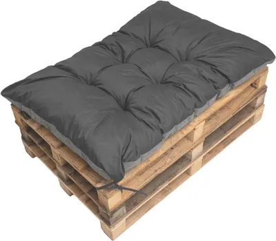 Produktbild von Palettenkissen 120x80cm, Gartenkissen Anthrazit, palettenkissen outdoor, Sitzkissen, Europaletten kissen, Palettenkissen auflagen, Palettenkissen