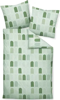Produktbild von Janine Design Mako-Satin Bettwäsche-Garnitur J. D. 87084 Farbe grün Größe 200x200 + 2x80x80cm