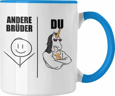 Produktbild von Trendation - Bruder Geschenk Tasse Spruch Bester Bruder Geschenkidee von Schwester für Brüder (Blau)