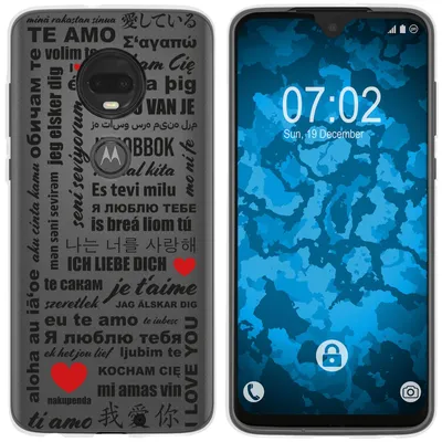 Produktbild von PhoneNatic Case kompatibel mit Motorola Moto G7 Silikon-Hülle in Love Wörter M4