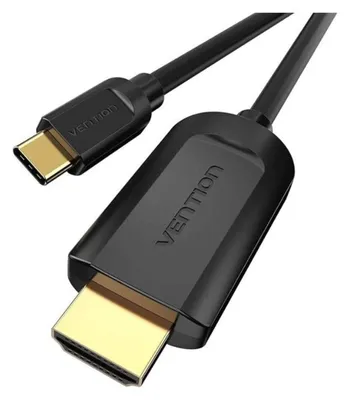Produktbild von USB-C-auf-HDMI-Kabel, Vention CGUBH, 2 m, 4K 30 Hz, vergoldet, Schwarz