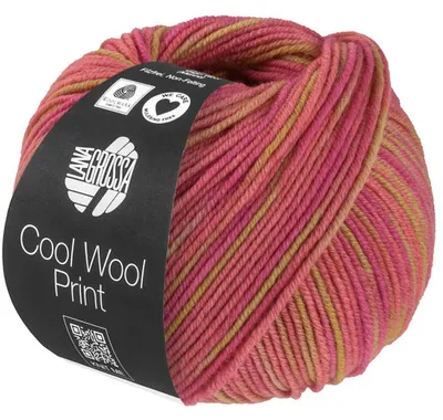 Produktbild von Lana Grossa - Cool Wool Print 0840 sandgelb erika orchideenrosa