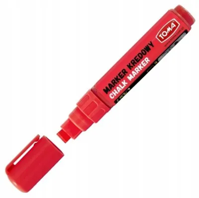 Produktbild von Toma Kreidemarker Flache Spitze Rot Dick