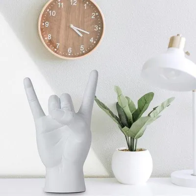 Produktbild von Handgebaarde Nachtkastl Dekoration, Musikalische Skulptur, Weißer Steindenkmal, Estetische Figur, Gebärdensprach-Beleuchtung, Geschenkidee
