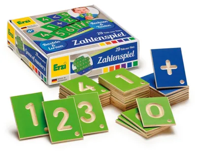 Productafbeelding van Houten leerspeelgoed: getallen. Leermateriaal voor kinderen. Bordspel