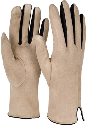 Produktbild von styleBREAKER Damen Touchscreen Handschuhe mit Farbkontrast und Fleece Futter | warme Winterhandschuhe | weiche elastische Thermo Fingerhandschuhe