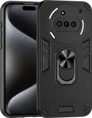Immagine prodotto di Per Nothing Phone 3a Armor Magnet Anello metallico Custodia protettiva per cellulare in PC Nero