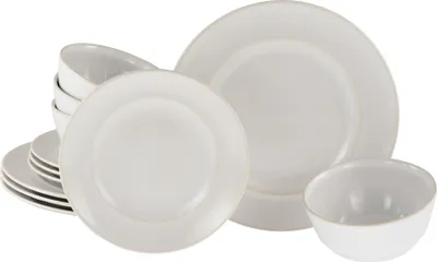 Produktbild von CreaTable, 23670, Antique Offwhite, Tellerset 12-tlg, Steinzeug