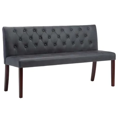 Produktbild von Sitzbank 148,5 cm Grau Wildleder-Optik