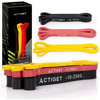 Obrázok produktu pre Odporové pásky ACTIGET, sada 3 ks, tréningové pásky na fitness cvičenia