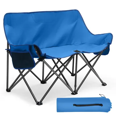 Produktbild von SUNULA Campingstuhl Faltbar 2 Personen Doppel Klappstuhl Camping, Blau