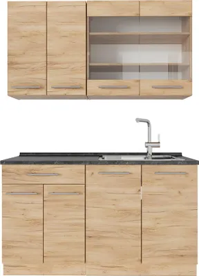 Obrázek produktu pro Jednotková kuchyně Vicco Fame-Line Zlatý mocný dub 140 cm , PD Antracit, Model 57213