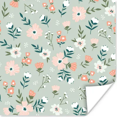 Produktbild von MuchoWow® Poster Blumen - Farben - Pastell 100x100 cm - Babyzimmer