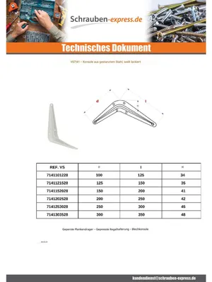 Produktbild von Halterungen Regal Rohstahl Weiß 150 x 200 x 41
