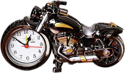 Zdjęcie produktu dla Motocyklowy budzik z plastikowym mechanizmem kwarcowym zasilany bateryjnie Zegar biurkowy w stylu vintage do dekoracji półek w domach i akademikach