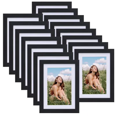 Obrázek produktu pro Sada 15 rámečků na fotografie, rozměry 10x15 cm a 13x18 cm - černá barva