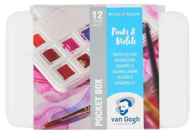 Produktbild von Van Gogh Aquarellfarben-Set Rosa und Violett 12 Näpfchen