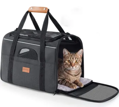 Obrázek produktu pro Morpilot, přepravka pro kočky, transportní box, 42x28x28 cm, tmavě šedá, jednobarevná