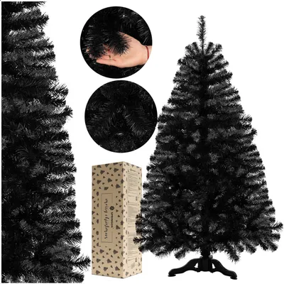 Produktbild von Springos® Künstlicher Weihnachtsbaum 180 cm Schwarz | Premium Tannenbaum dicht & realistisch, wie echt inkl. stabilem Ständer