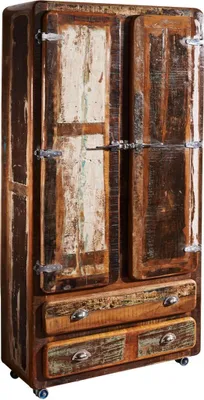 Produktbild von MASSIVMOEBEL24.DE Schrank Altholz 90x38x185 mehrfarbig lackiert FREEZY #39