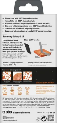 Produktbild von Sbs D3O Hülle Für Samsung Galaxy S25 - Schwarz