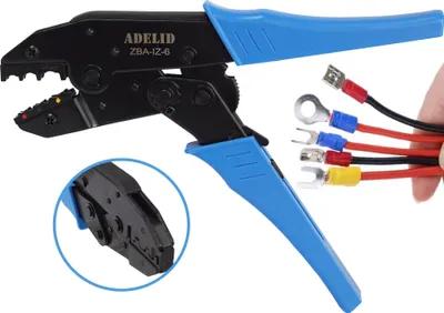 Produktbild von Crimpzange für isolierte Kabelschuhe von 0,5 bis 6mm² Zange Quetschzange