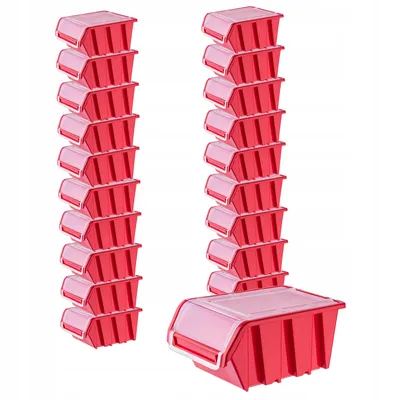 Obrázok produktu pre KADAX box na náradie "Gusum", úložný box s chlopňou z PP plastu, červený, 20 ks, 20x12 cm