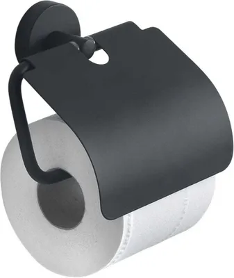 Produktbild von Schwarzer Toilettenpapierhalter + Deckel | Violetta