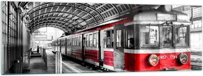 Produktbild von Bilder auf glas - Bahn Bahnhof Zug Transport - 160x50cm - Glasbilder - Wandbilder - Kunstdruck - zum Aufhängen bereit - Wanddekoration aus Glas - Glas Bilder - Wandbild auf Glas - GAB160x50-2558