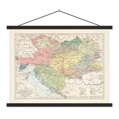 Produktbild von MuchoWow® Textilposter Antike Landkarte von Ungarn 60x45 cm mit schwarzem Rahmen - Poster Schlafzimmer