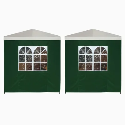 Produktbild von DEGAMO Pavillon Seitenwände mit Fenster, 3x1,9m, Polyester grün, 2er Set