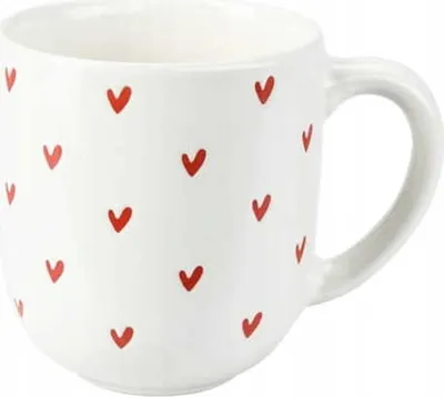 Produktbild von Keramikbecher mit Herzen 300ml bunt