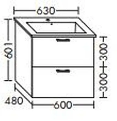 Produktbild von Burgbad Waschtischunterschrank für Duravit Me by Starck 60cm 233663, WVMM060