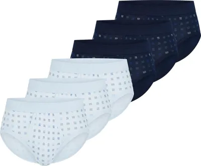 Produktbild von Schiesser 6er Pack Baumwolle Essentials Feinripp Sportslip / Unterhose Mit Eingriff, Weicher, elastischer Bund, Grafischem Alloverprint