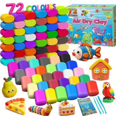 Immagine prodotto di Argilla modellabile ad asciugatura all'aria, in 72 colori, per bambini