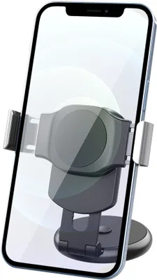 Imagen del producto de Soporte magnético giratorio de 360 grados para teléfonos, compatible con smartphones de 4 a 7 pulgadas, color gris oscuro