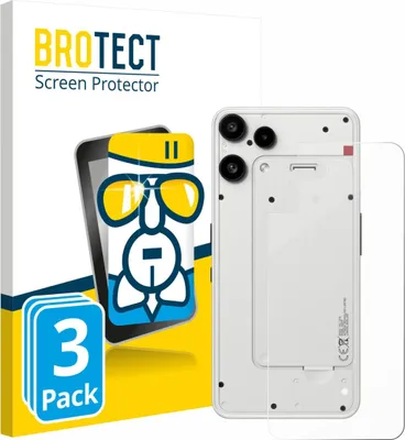 Produktbild von 3x BROTECT Schutzglas für Nothing Phone (3a) Lite (Rückseite) Schutzfolie Panzer Folie Glas Display Schutz klar