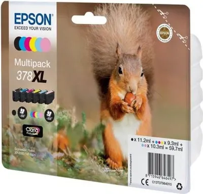 Produktbild von Tintenpatronen Multipack Epson 378 XL, Schwarz, Gelb, Cyan, Magenta, Hellmagenta, Hellcyan, Claria Premium Ink, Expression Home XP-8605, XP-8606