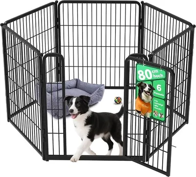 Imagen del producto de Silecomplaza: Área de juego para cachorros para interiores, 80 cm, juego de 6 piezas