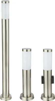 Produktbild von 3er Set Stehleuchten, Edelstahl, silber, Steckdosen