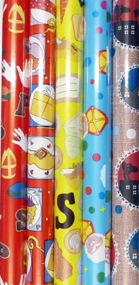 Productafbeelding van Sinterklaasinpakpapier - Cadeaupapier Sinterklaas - 5 rollen 200x70cm - Sinterklaas