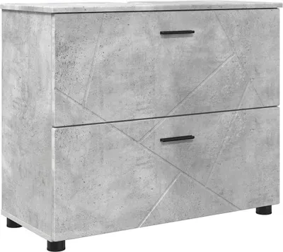 Zdjęcie produktu dla vidaXL Szafka łazienkowa z szufladami betonowa szara 76,5 x 35 x 64 cm