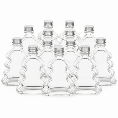 Produktbild von 12x Tannenbaumflasche 200ml leere Flasche zum Befüllen Likörflasche