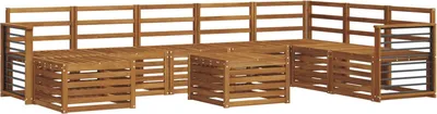 Produktbild von vidaXL Outdoor-Sofagarnitur 9 stk. Natur