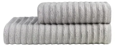 Produktbild von 2 tlg Saunatuch Set - Grau - Saunatuch 80x200 + Handtuch 50x100 - 500g/m² - 100% Baumwolle