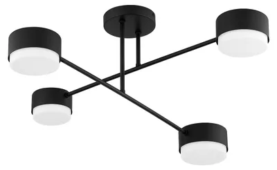 Produktbild von KAR-LIGHTING Deckenstrahler 4-flammig Schwarz, Metall GX53 – 65×12×24 cm – für Esszimmer, Wohnzimmer und Küche